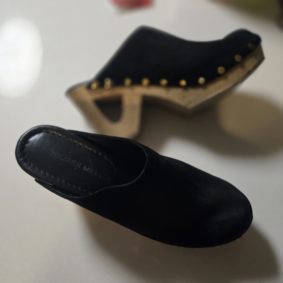 Tamara Mellon Grass Roots 80 Suede clogs Size 39/8 - Picture 3 of 14